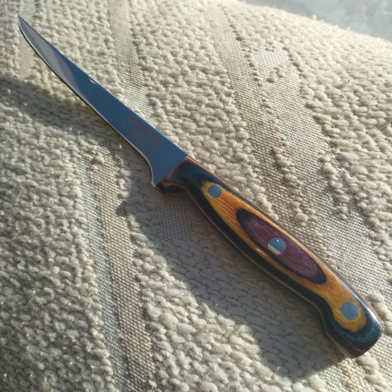 Kachemak Bay Knife Co. Fillet: Maroon, Yellow &amp; Blue