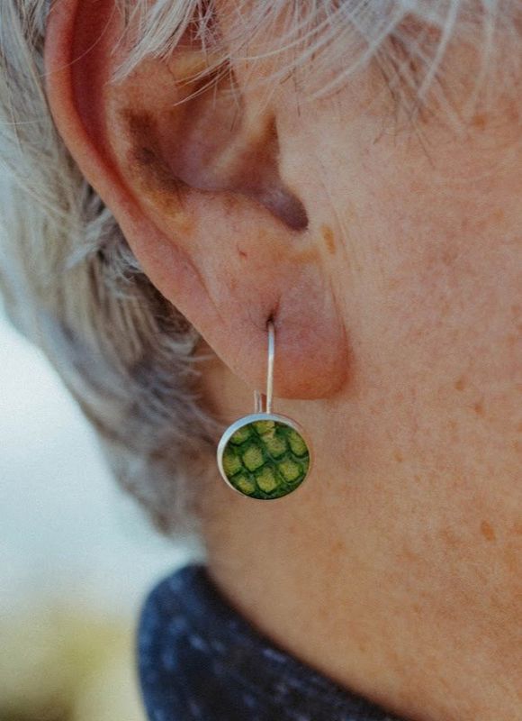 Beyond Ocean Leather Medium Latch Back Earring