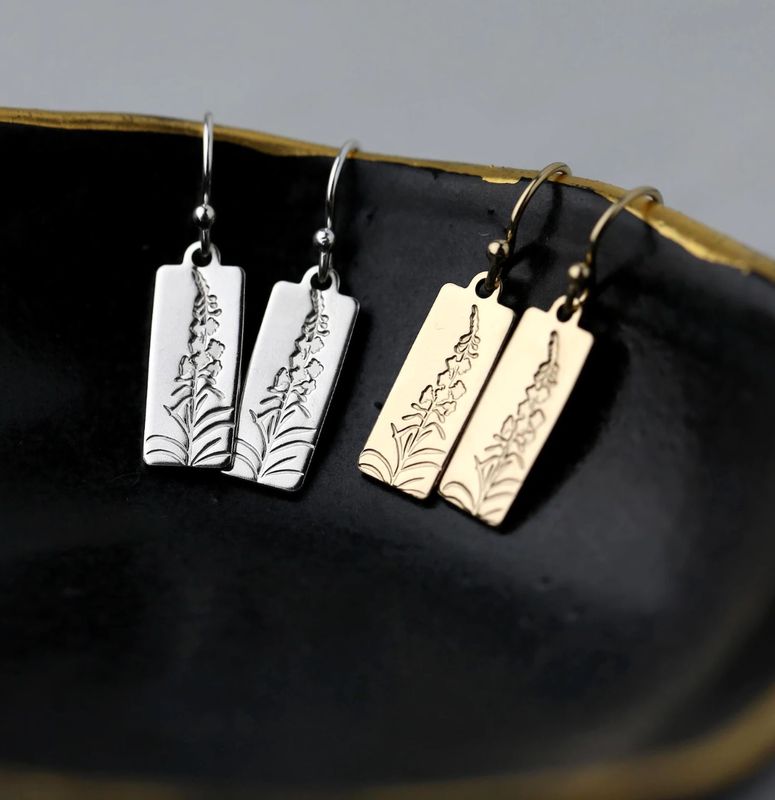 Fireweed Tag Earring