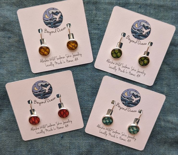 Beyond Ocean Leather Small Latch Back Earrings