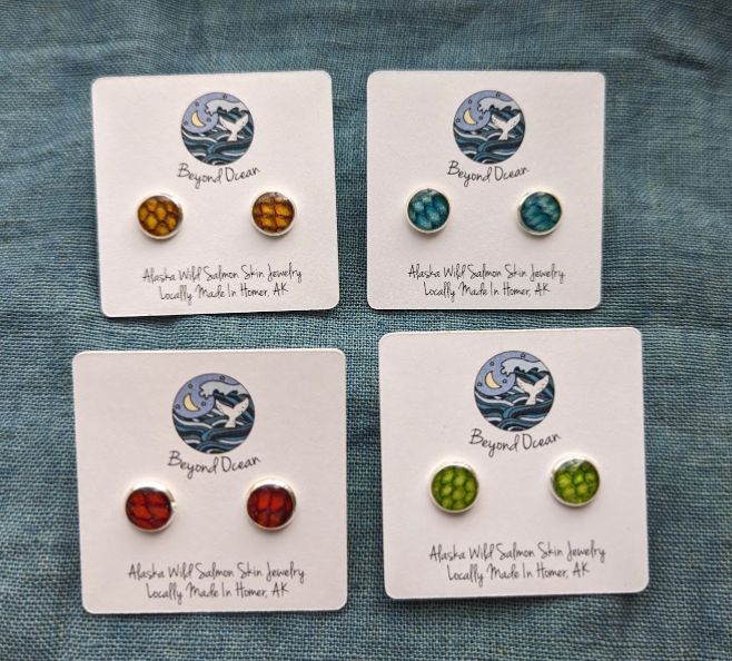 Beyond Ocean Leather Small Stud Earring