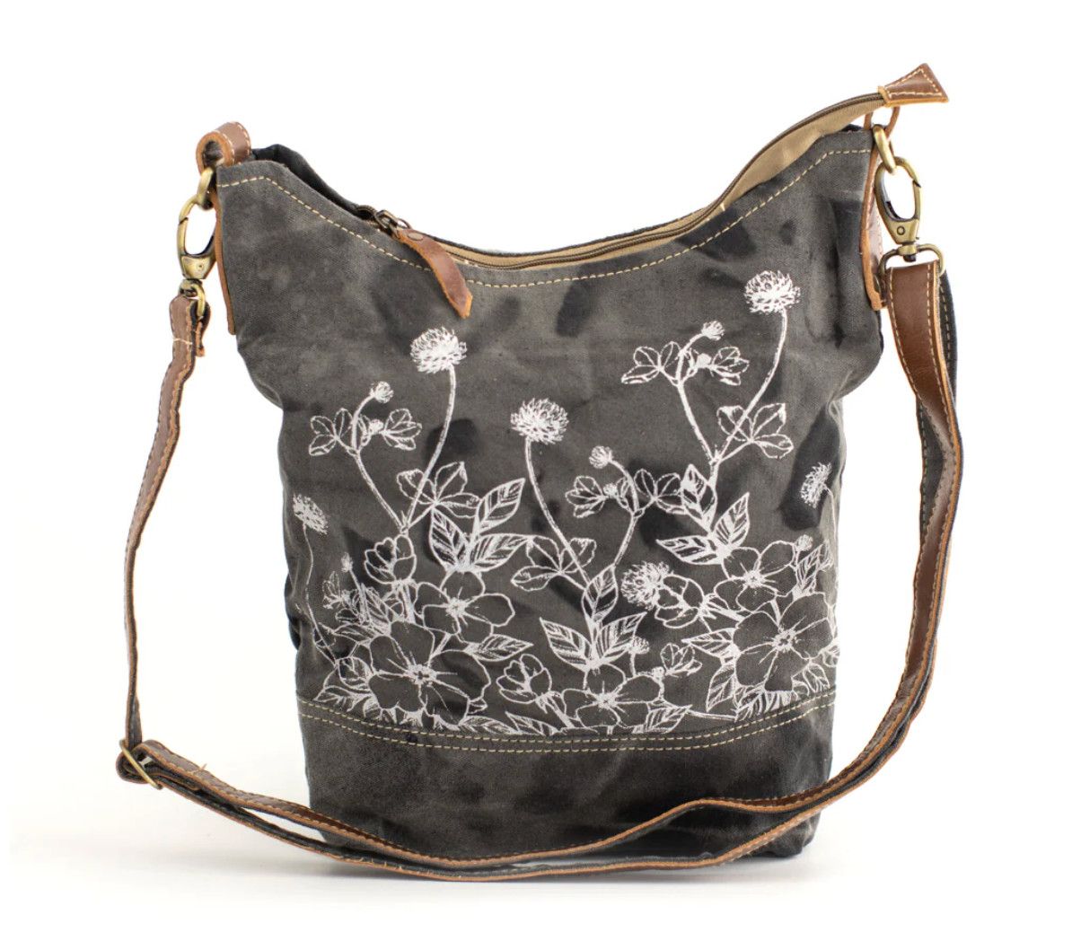 Wild Flowers - Medium Canvas Hobo