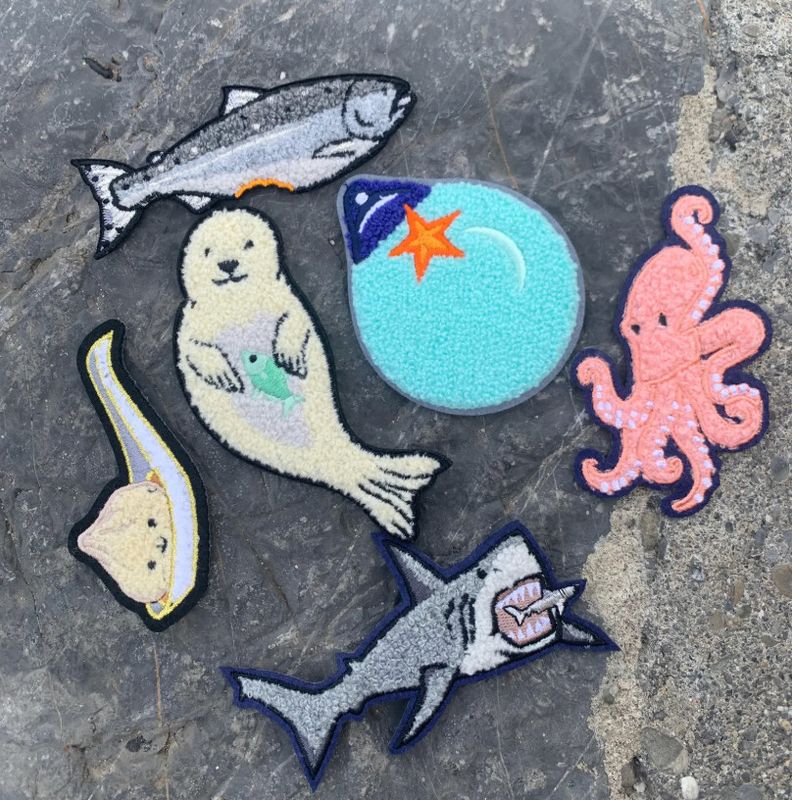 Salmon Seas Chenille Patch