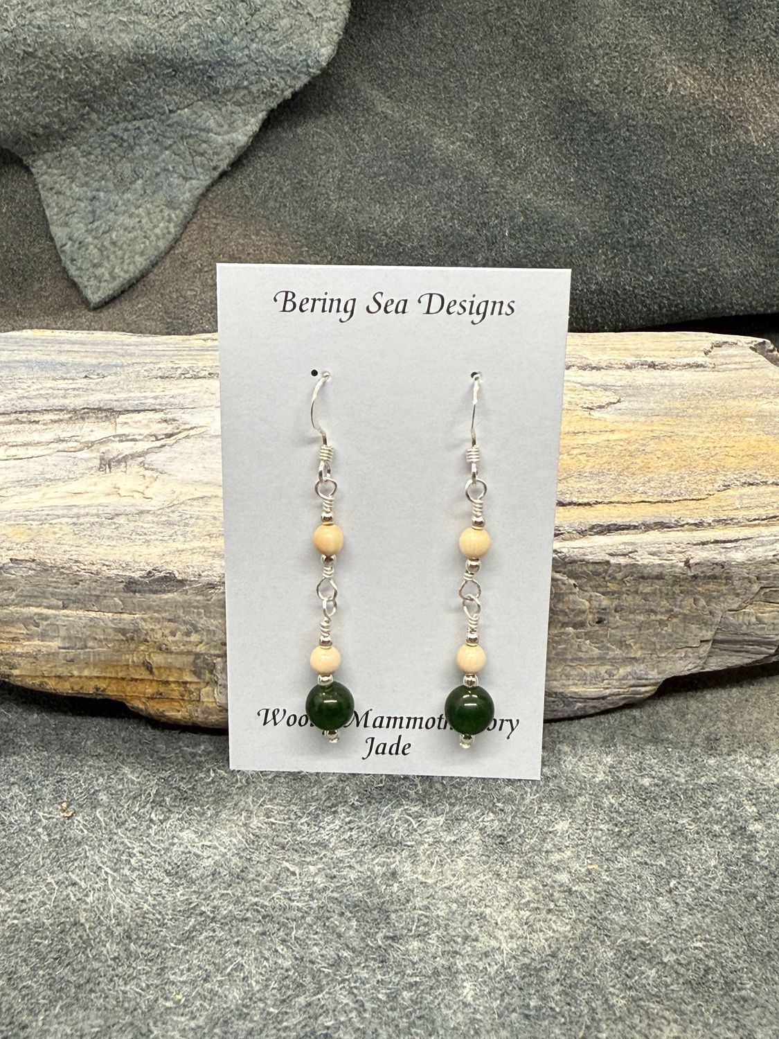 4mm Jade Triple Bead Drop