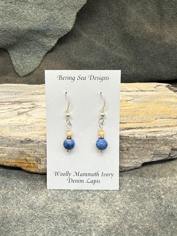 5mm Denim Lapis Single Bead Drop