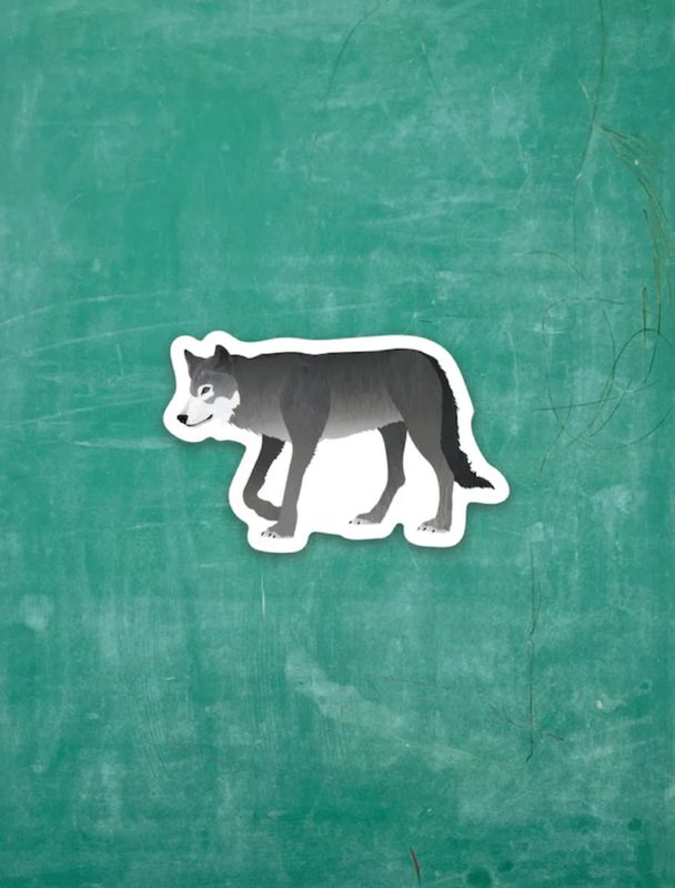 Tiny Viny Sticker Grey Wolf