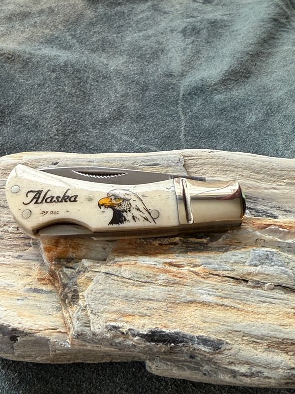 Mini Lockback  Bald Eagle Head