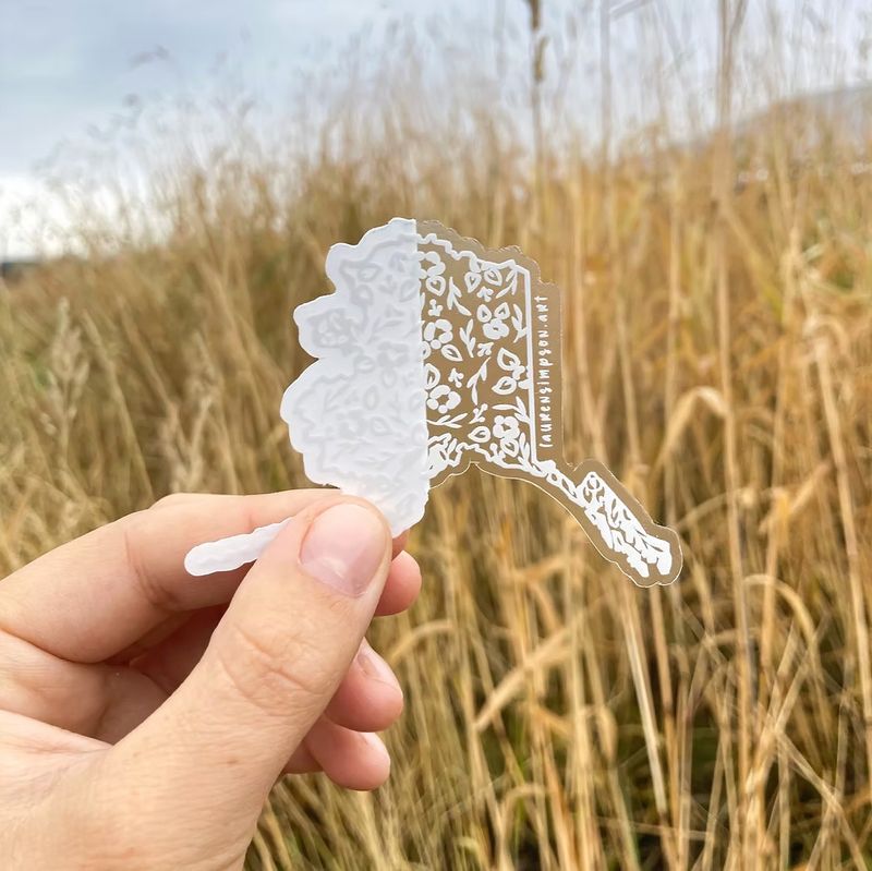 Lauren Simpson Stickers Floral Alaska Clear