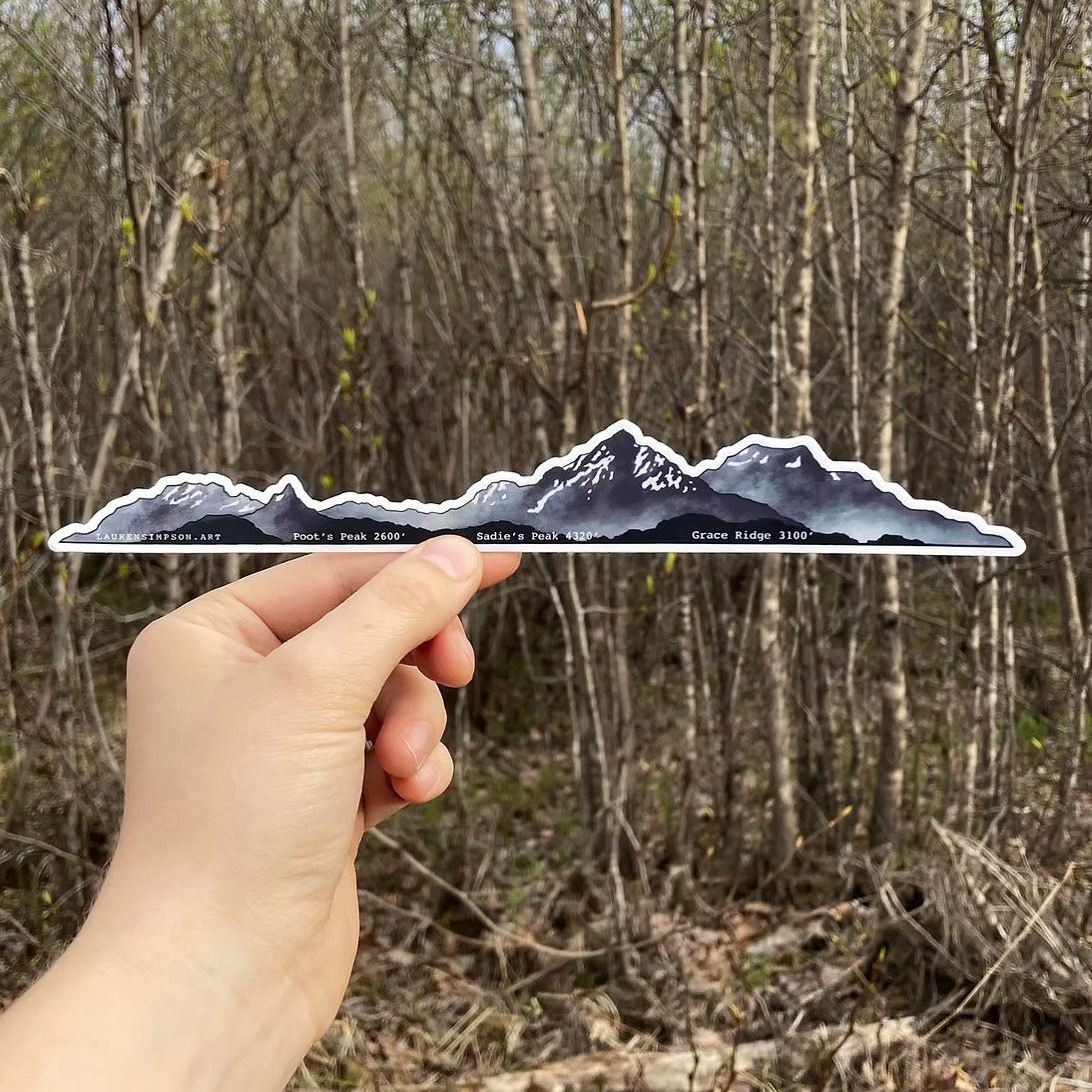 Lauren Simpson Stickers Kachemak bay Mountains