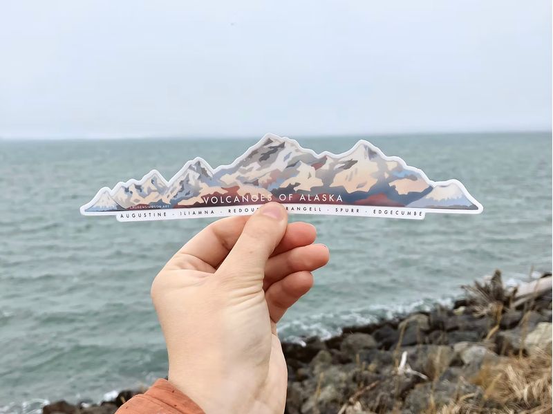 Lauren Simpson Stickers Volcanos Of Alaska