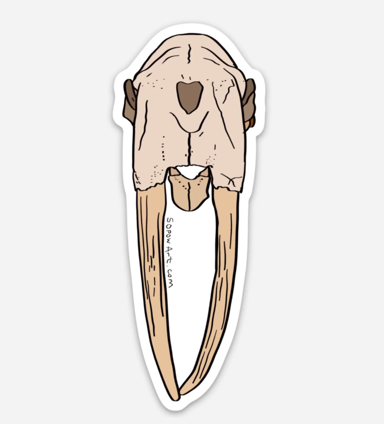 Sopow Art Stickers Walrus Skull