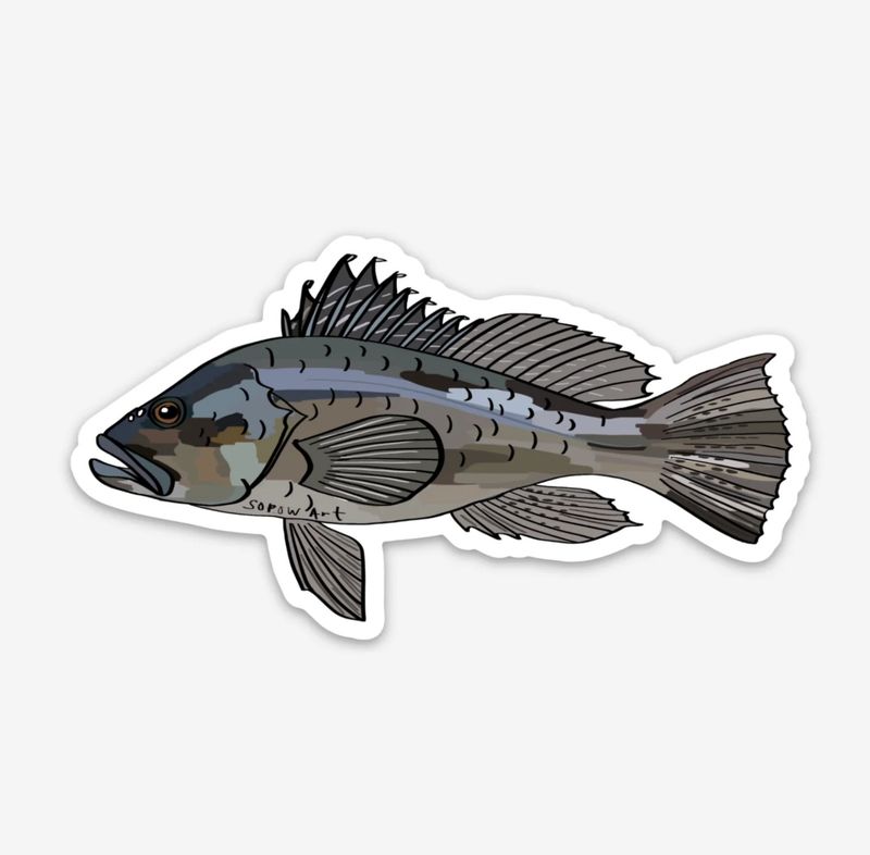 Sopow Art Stickers Black Bass