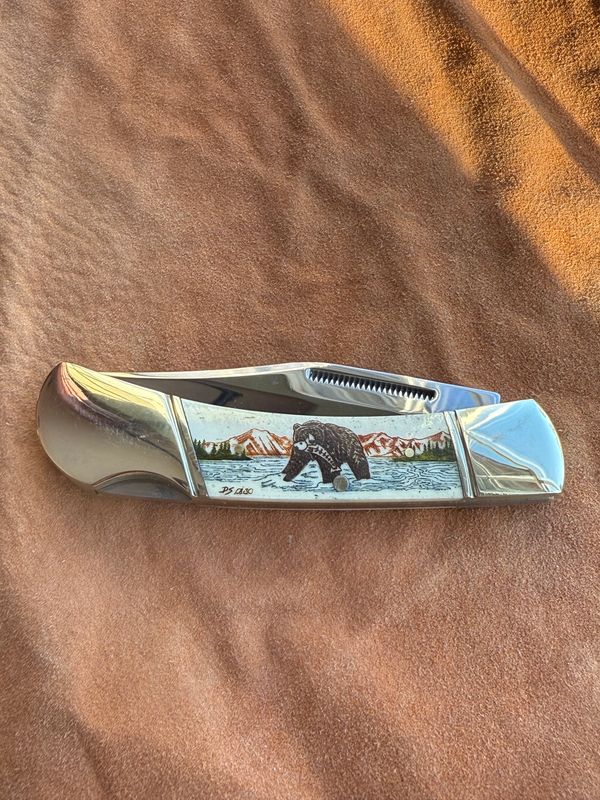 3.75" Lock Back (Color) KN192C Bear/Fish