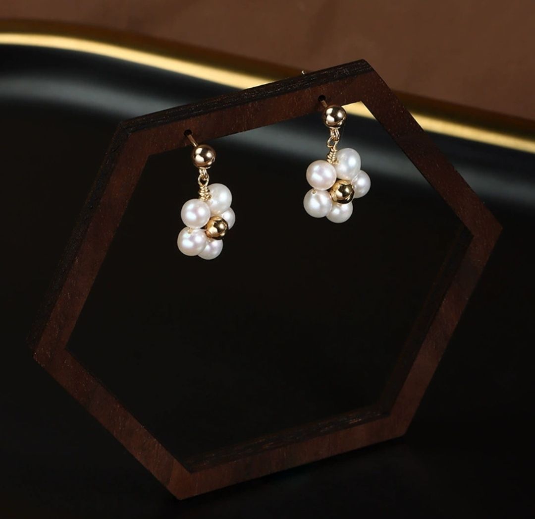 Florcitas de perlas PLATA 925
