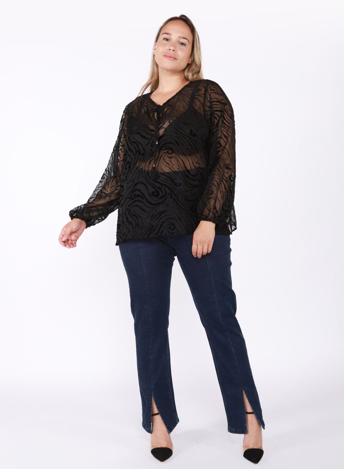 High Rise Skinny Jean with front slit