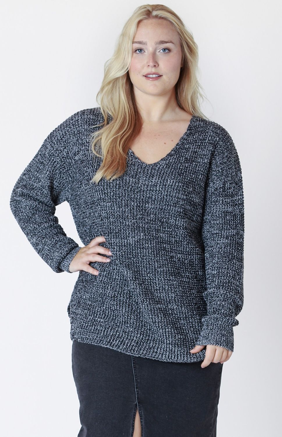 Long Sleeve Bevelled Hem Sweater