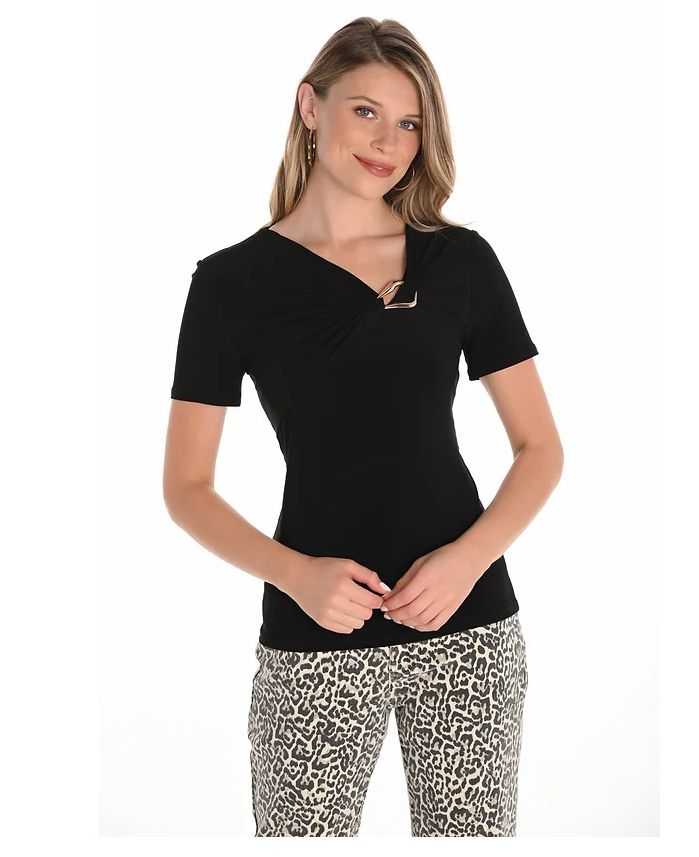 Knit Top with Gold Embellishment