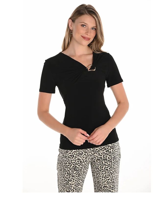 Knit Top with Gold Embellishment