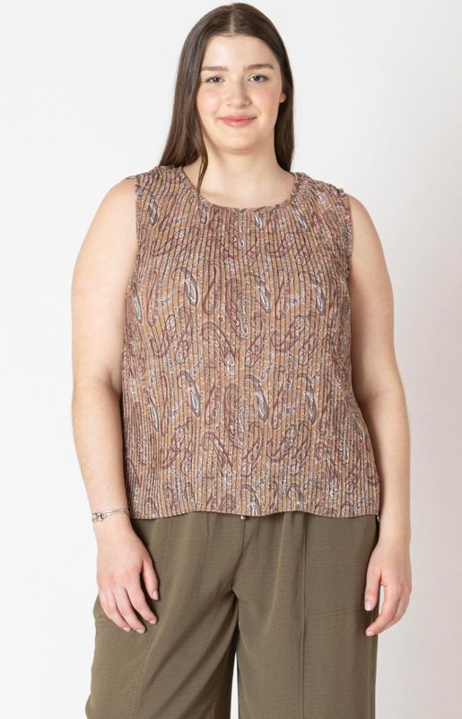 Sleeveless Pleated Blouse