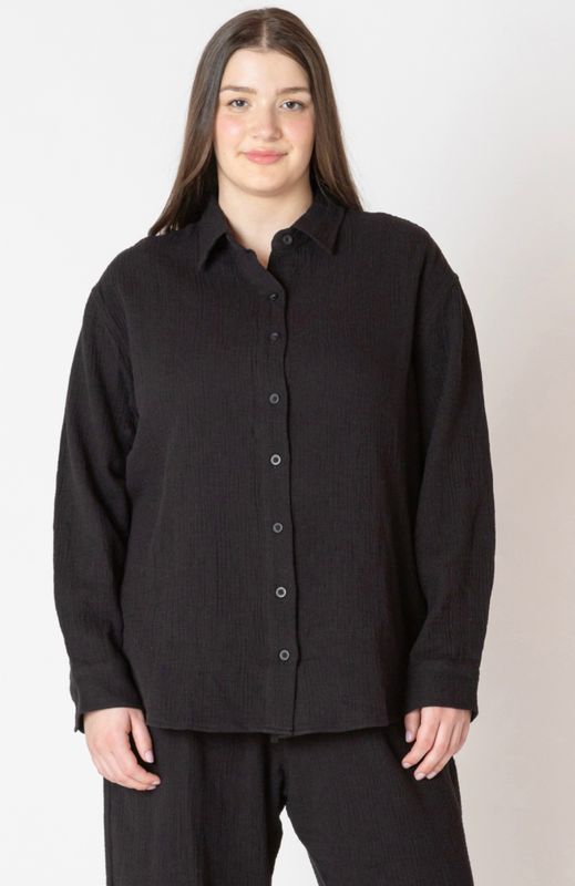 Textured Button Up Blouse