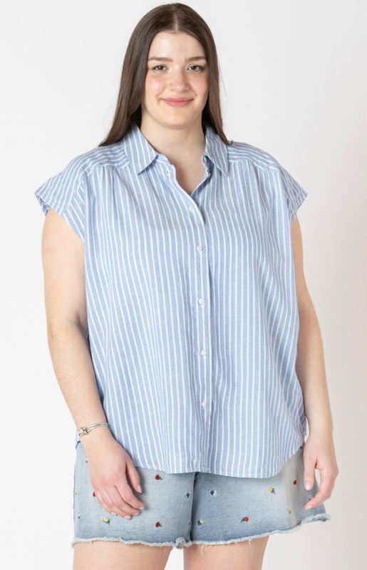 Cap Sleeved Collared Blouse