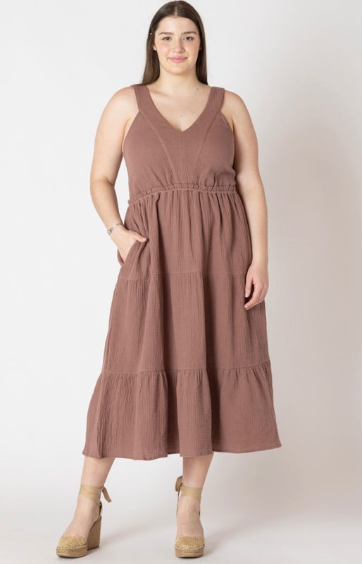 Textured Tiered Midi Dress