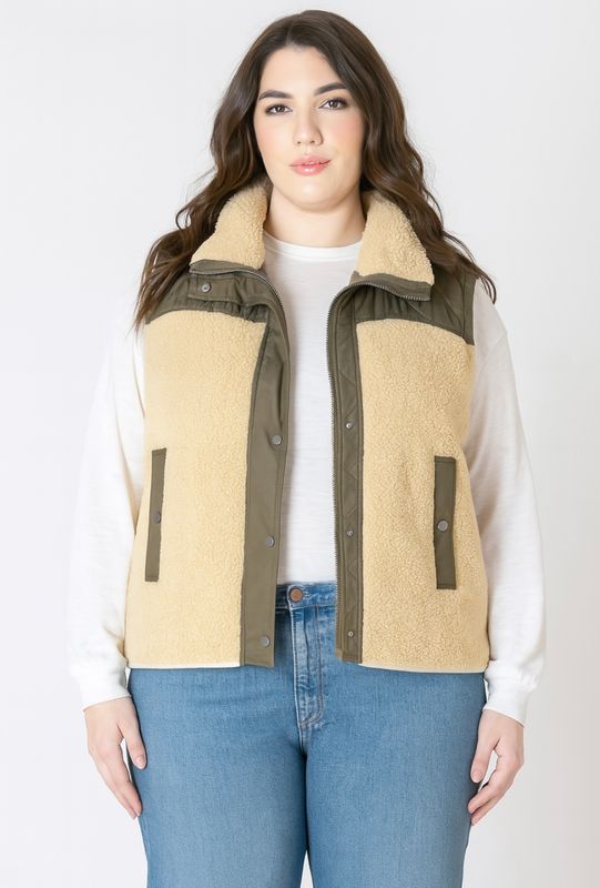 Mixed Fabric Vest