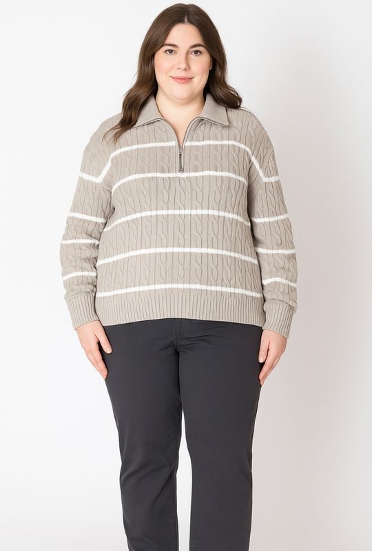 Half Zip Cable Sweater