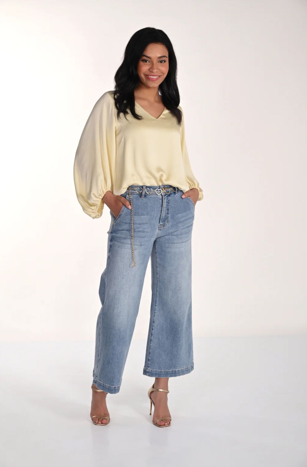 Wide Legged Cropped Denim