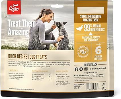 ORIJEN Free-Run Duck Freeze-Dried Dog Treats 92g