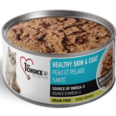 1st Choice Adult Healthy Skin And Coat Salmon Canned Pate Cat 156g