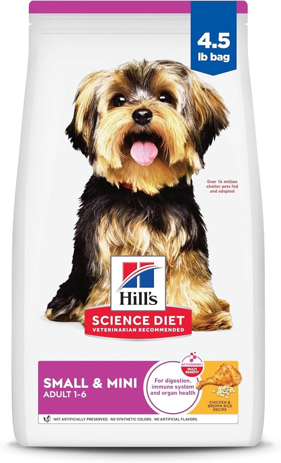 Dog Adult Small &amp; Mini Chicken &amp; Rice hills 4.5lbs
