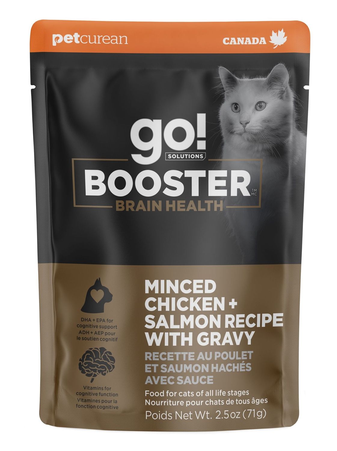 Go Booster Brain Health Minced Chicken And Salmon With Gravy Cat 1x2.5oz