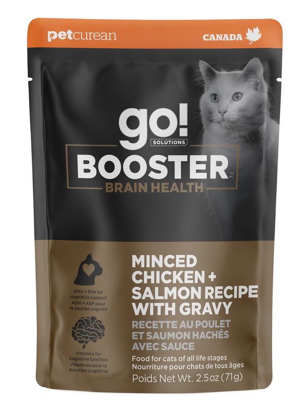 Go Booster Brain Health Minced Chicken And Salmon With Gravy Cat 1x2.5oz