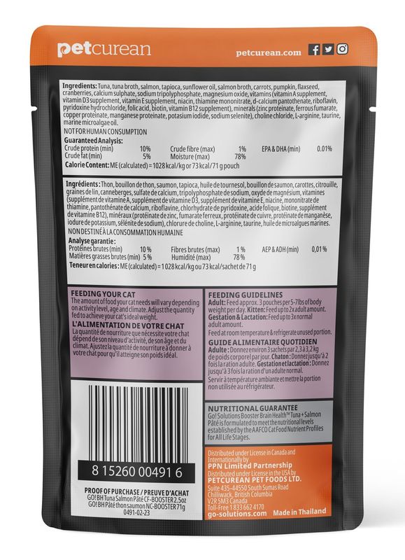 Go Booster Brain Health Tuna And Salmon Pate Cat 1x2.5oz