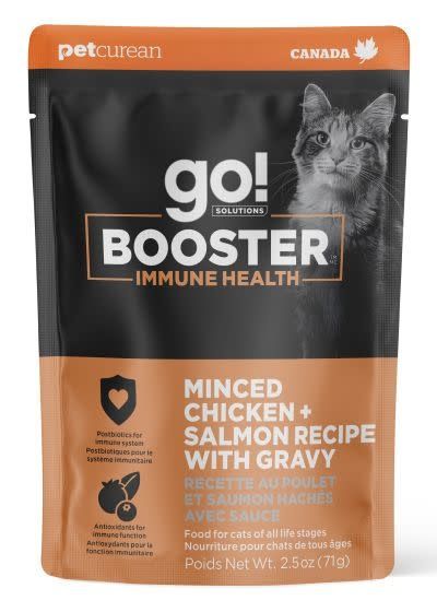 Go Booster Immune Health Minced Chicken And Salmon With Gravy Cat 1x2.5oz
