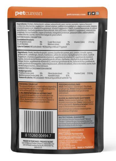 Go Booster Immune Health Minced Chicken And Salmon With Gravy Cat 1x2.5oz