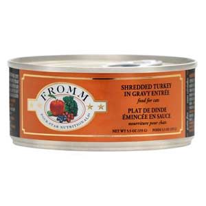 Fromm 4 Star Canned Shredded Turkey in Gravy Cat Food 5.5 oz Case