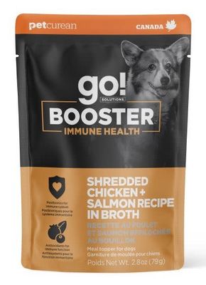 Go Booster Immune Health Shredded Chicken And Salmon In Broth Meal Topper Dog 1x2.8oz