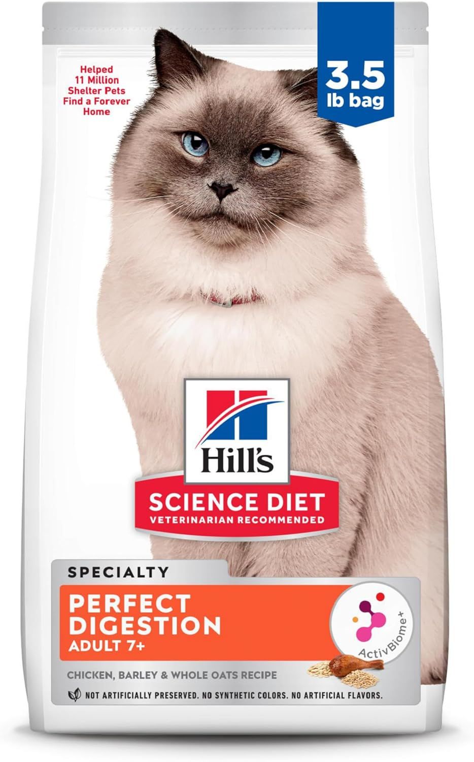 Hills 7+ Digest Cat CKN Barley Oat 3.5LB