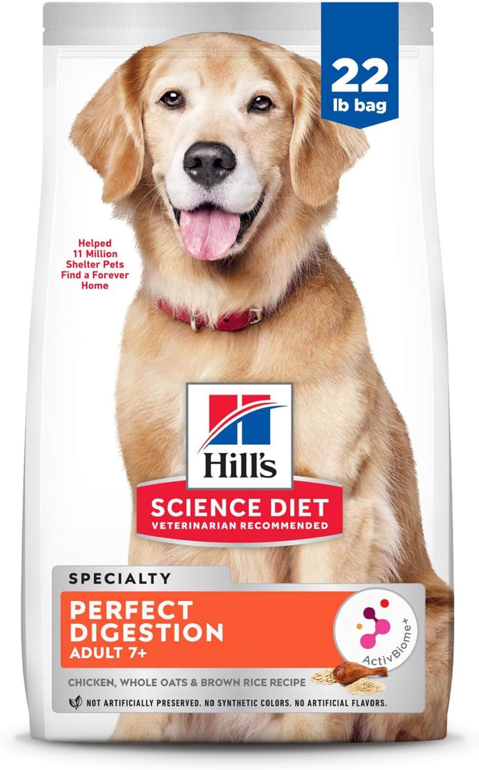 Hills 7+ Digestion Dog CKN Oat Rice 22LB
