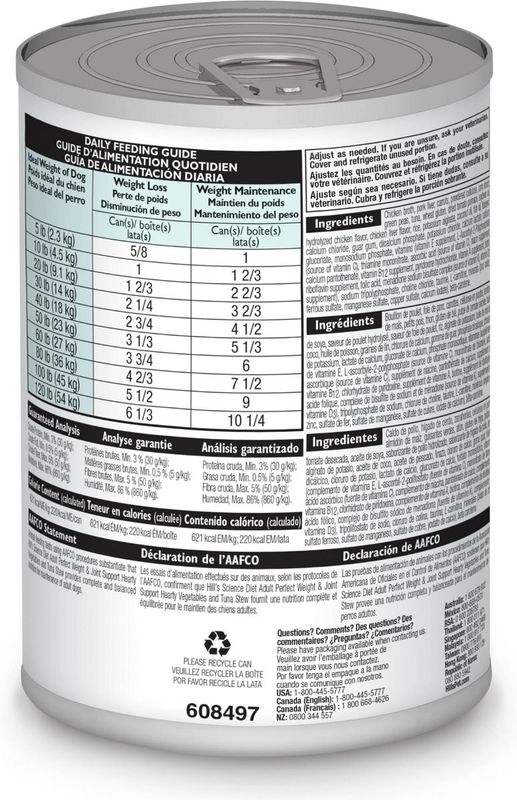 Hill's Science Diet Dog Perfect Weight &amp; Joint Vegetables &amp; Tuna Stew 13oz