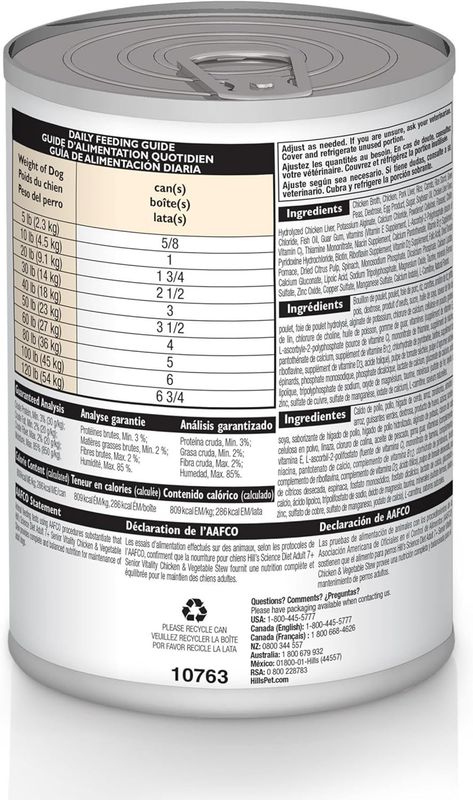 Hill's Science Diet Senior 7+ Vitality Dog Chicken 12.5oz
