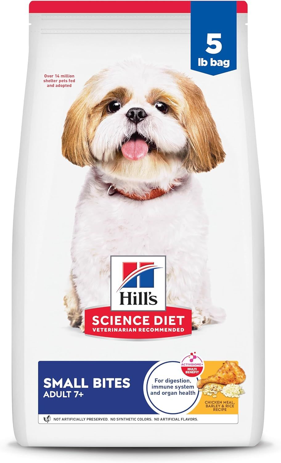 Senior 7+ Dog Small Bites Chicken Barley &amp; Rice hills 5lbs