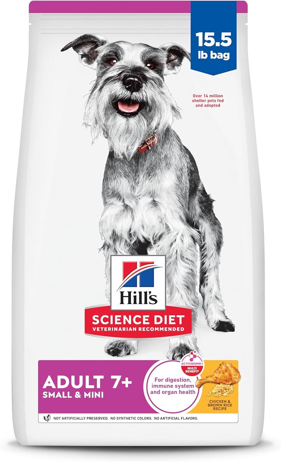 Senior 7+ Dog Small &amp; Mini Chicken Barley &amp; Rice hills 15.5 lbs