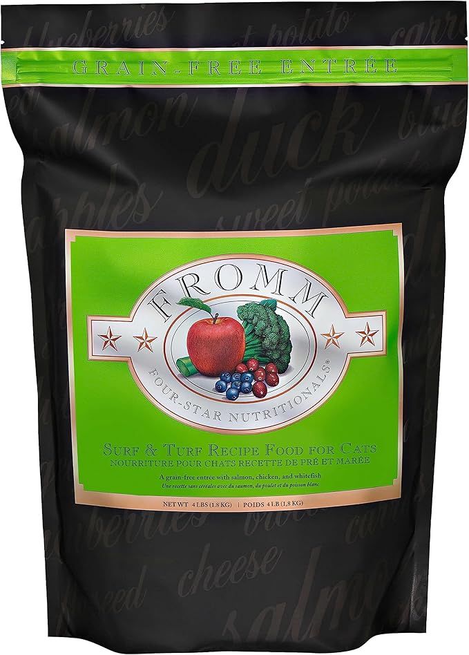 Fromm Four-Star Nutritionals Surf &amp; Turf Cat Food - Premium Dry Cat Food - Salmon Recipe - 4 lb