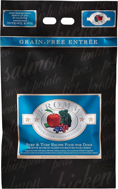 Fromm Four-Star Nutritionals Surf &amp; Turf Dog Food - Premium Dry Dog Food - Salmon Recipe - 12 lb