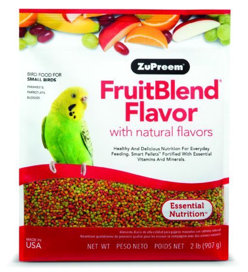ZuPreem "Fruitblend" Food For Parakeet, Budgies, Parrotlet &amp; Small Birds 2lbs (Cs=12)