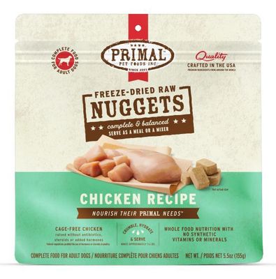 Primal Freeze Dried Chicken Nuggets Dog 5.5oz
