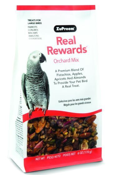 ZuPreem &quot;Real Rewards - Orchard Mix&quot; Fruit &amp; Nut Treats For Large Birds 6oz